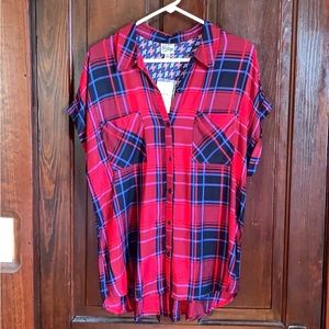 NEW NWT Como Vintage red plaid button down shirt Size Large